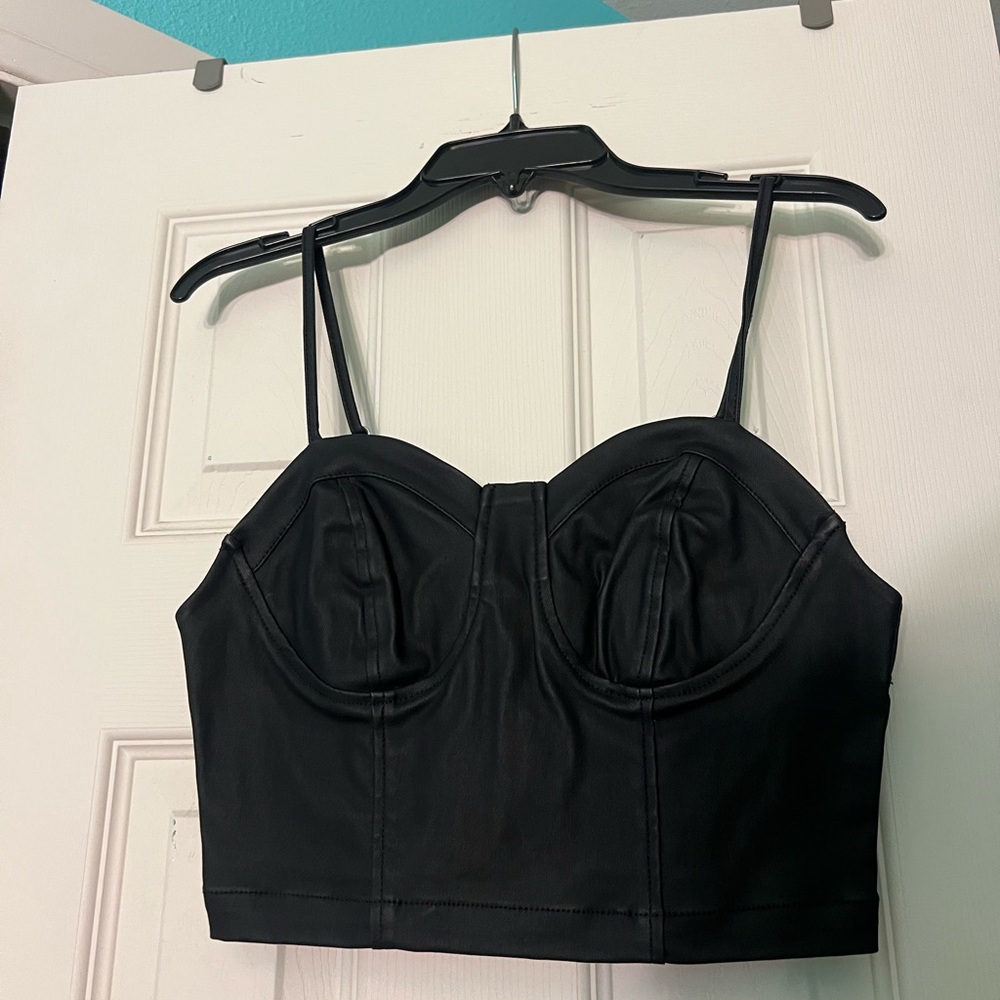 Black Strappy Bustier Top